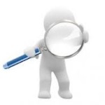 Audit man with lens